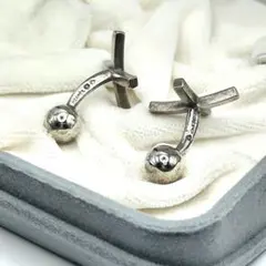 HERMES エルメス カフス カフリンクス ヴィンテージ ツイスト シルバー