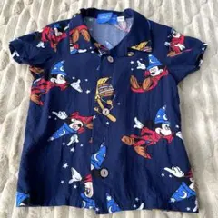 東京ディズニーリゾート ミッキー　ファンタジア総柄アロハシャツ 100