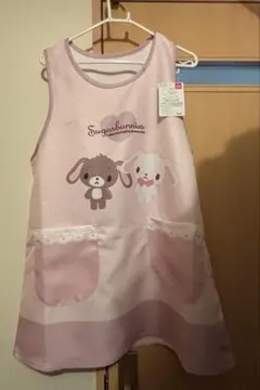 ♡新品♡シュガーバニーズ エプロン 保育士 しろうさ くろうさ ドット