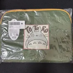 トトロ刺繍グリーンポーチ