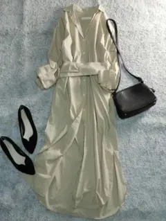 アーバンリサーチ ウエストマークリボン ロング シャツ ワンピース F