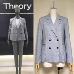 Theory◇セオリー 定4.9万 リネン ダブルテーラードジャケット サイズ0