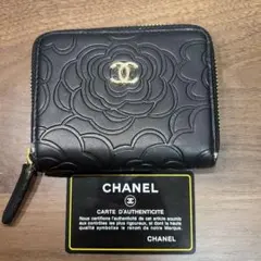 23805✨シャネル カメリア ココマーク ラウンドファスナー 長財布