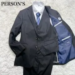 【美品】PERSON’S FOR MEN セットアップ　スーツ ブラック S