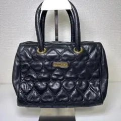 モスキーノ キルティング レザー ハンドバッグ ボストン 黒 MOSCHINO
