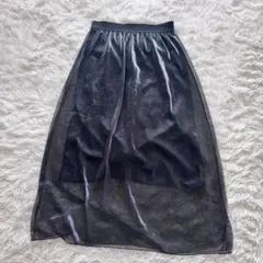 ベルシュカ　Bershka ブラック フレアスカート 【XS 】ラメチュール素材