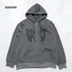 H7-3997　パーカー グラフィックプリント　フルジップ　XL【ロムウェ】