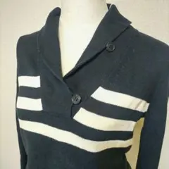 POLOJEANS COMPANYショールカラー3本ラインニットセーター