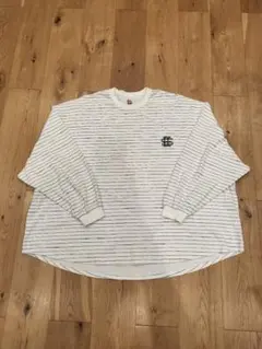 SEE SEE SUPER BIG ROUND BORDER TEE 白 XLのサムネイル