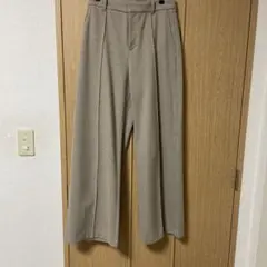 ユニクロ ブラッシュドジャージーワイドパンツ 丈長め