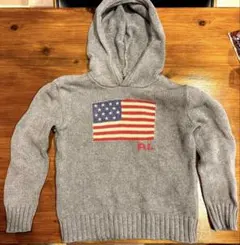 ラルフローレン　パーカー　ニット　スウェット120センチ　6歳用　国旗　星条旗