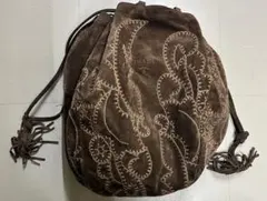 PRADA ブラウン スエード ショルダーバッグ