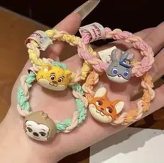 ズートピア　ヘアゴム　4個セット　プレゼントにもそのまま使えます♡