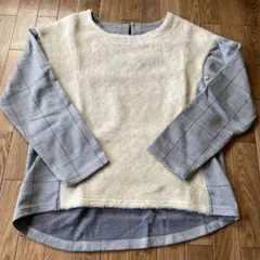 長袖フリースとチェック柄トップス