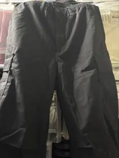 GU ブラック スーパーワイドカーゴパンツ