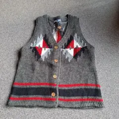 BEAMS HEART 幾何学模様 ニットベスト　オルテガ風