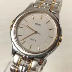 稼働美品 セイコードルチェ メンズ腕時計 シェル文字盤 8J41-0AA0