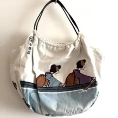 トートバッグ　和風デザイン　持ち手劣化有