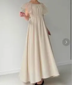 【JUNOAH】バックリボンチュールフリルワンピース Mのサムネイル