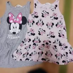 H&M ミニーマウス ワンピース 2-4歳　2枚セット