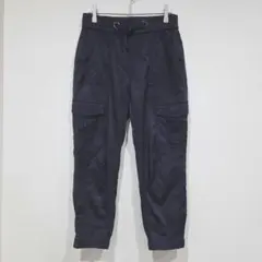 コムサ・デ・モード　ジョガーパンツ　カーゴパンツ　サテン　９　日本製　ネイビー