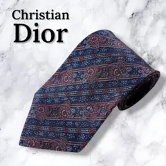 美品 Christian Dior トロッター柄 総ロゴ ネクタイ ボルドー - メルカリ