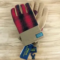 ラルフローレン グラブ 手袋 L レザー グローブ オンブレ チェック RRL