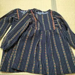 花柄ストライプワンピース 120cm 2着セット