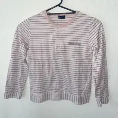 コムサ　ロンT ボーダー　ピンク　140