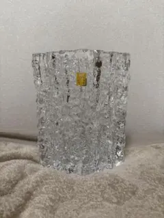 カガミクリスタル　花瓶 フラワーベース　ガラス　波型のサムネイル