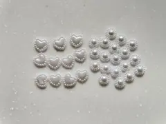 ネイルパーツ ハート型とパール型 セット 30個