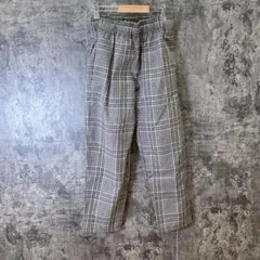 ✨GU✨ジーユー♡チェック柄イージーテーパードパンツ♡モノトーン♡着回し抜群(Ｓ