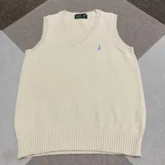 アイボリー Vネック ニット スクールベスト