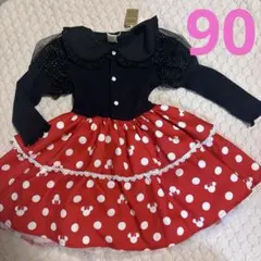 【新品 】ミニーマウス なりきりワンピース 90 リトシー ミニーちゃん
