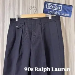 【入手困難】 90s ポロラルフローレン スラックスパンツ チノパン ネイビー