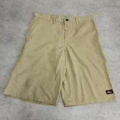 Dickies　ワークショーツ　ハーフパンツ　W34　カーキ　古着　メンズのサムネイル