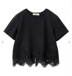 COCO DEAL レースドッキングTシャツ ブラック サイズ2