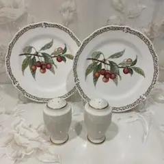 ノリタケ　ロイヤルオーチャード　プリマチャイナ皿＆調味料入れセット