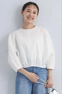 サッカークロップド ドルマン プルオーバー