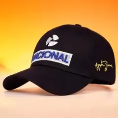 アイルトンセナ　Nacional 刺繍ロゴ キャップ 黒　新品A