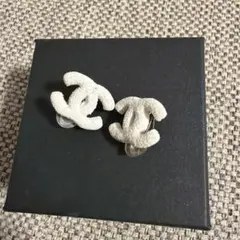 CHANEL シャネル ピアス ココマーク シルバー ホワイト　ヴィンテージ