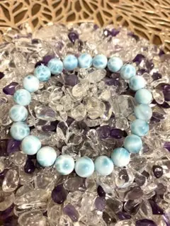 【ドミニカ産天然石ラリマー】ブレスレット　腕輪　8.5mm最高品質保証