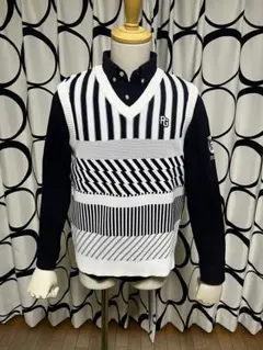 パーリーゲイツ メンズ サイズ4 軽裏起毛ロングポロ×ニットベスト セット PG