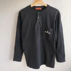 ✨Mr.JUNKO✨長袖シャツ カットソー ヘンリーネック【M】綿100% 黒