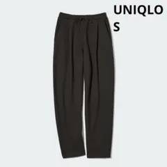 【美品】UNIQLO ユニクロ ドライスウェットタックテーパードパンツ　ブラウン