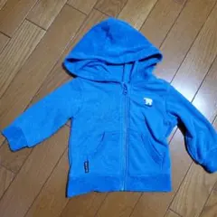 青いフード付きトレーナー ホッキョクグマ刺繍