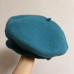 ヴィンテージ エメラルド　グリーン　ベレー帽