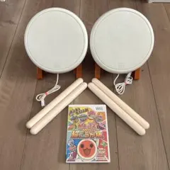 太鼓の達人　Wii 専用コントローラ　太鼓とバチ　ソフト付き　2台セット