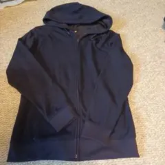 ブラック フルジップ フード付き パーカー Lサイズ