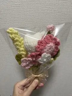 かぎ編み　ハンドメイド　枯れない花束　毛糸の花束　編み物